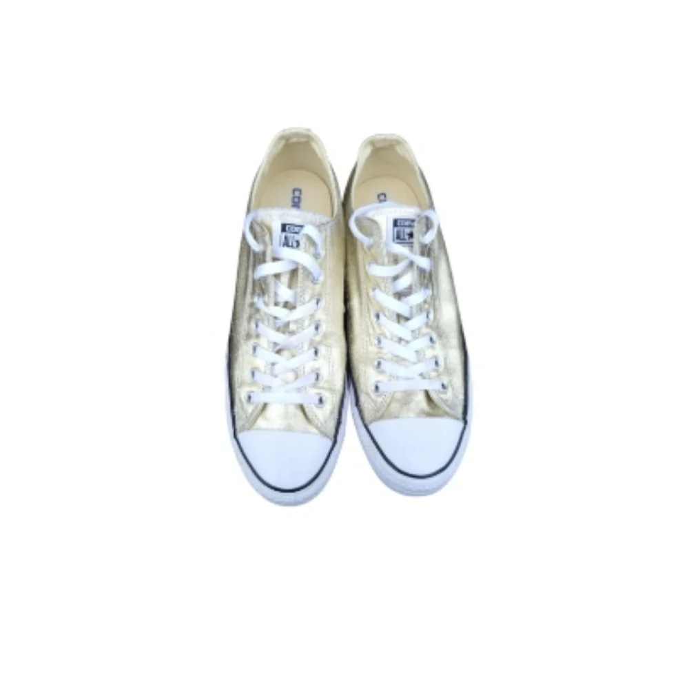 Converse All Star Chuck Taylor Metallic Gold White Sneaker Shoe Men 11 Women 13 - Picture 2 of 12